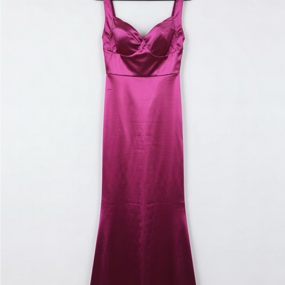Elegant Purple Satin Dress